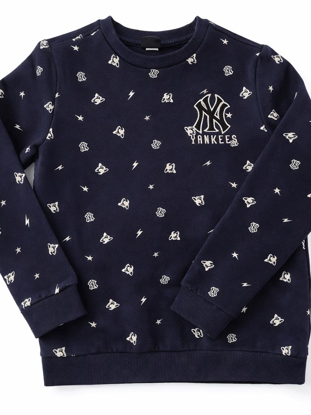 MLB New York Yankees Kids Crewneck Sweater Youth L 13/155 Navy All Over Logo